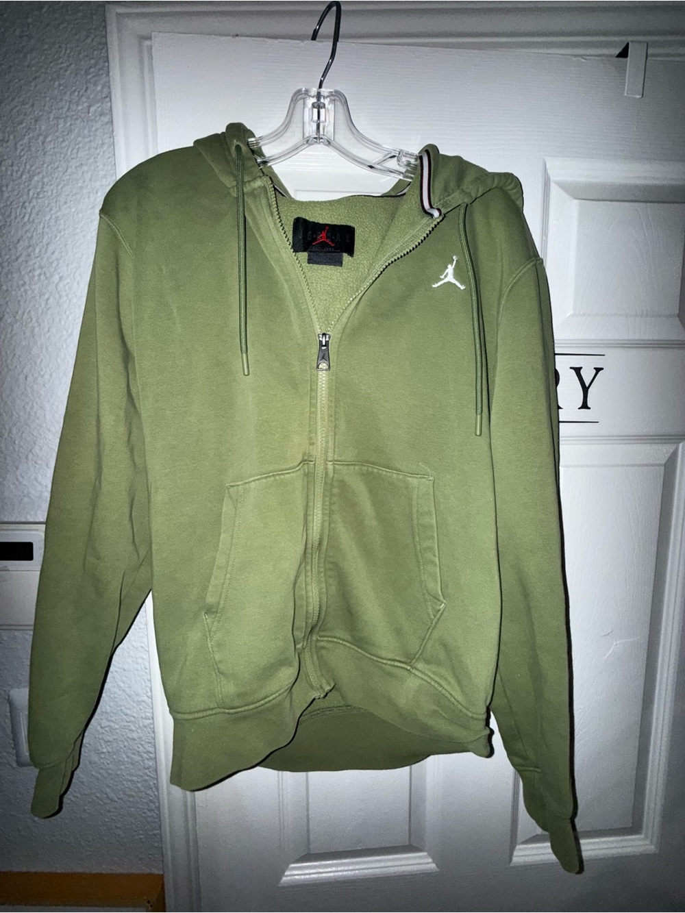 Jordan Olive Green Zip-Up Hoodie Jacket